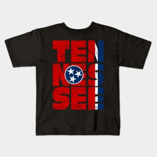 Vintage Tennessee flag with stars USA Kids T-Shirt